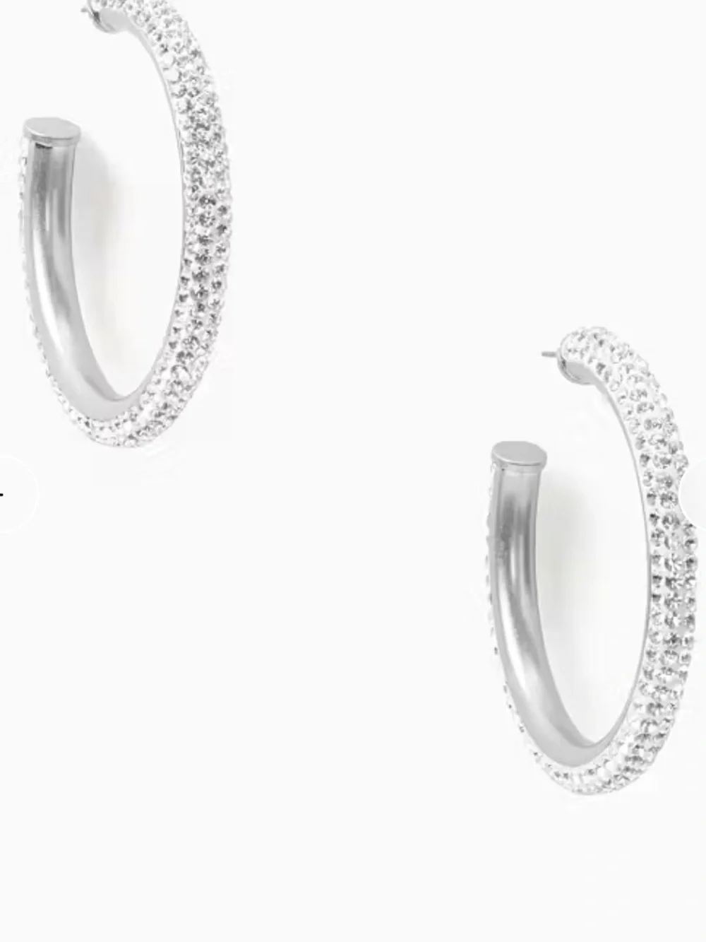 NEW kate spade Silver Pave Crystal Hoop Earrings